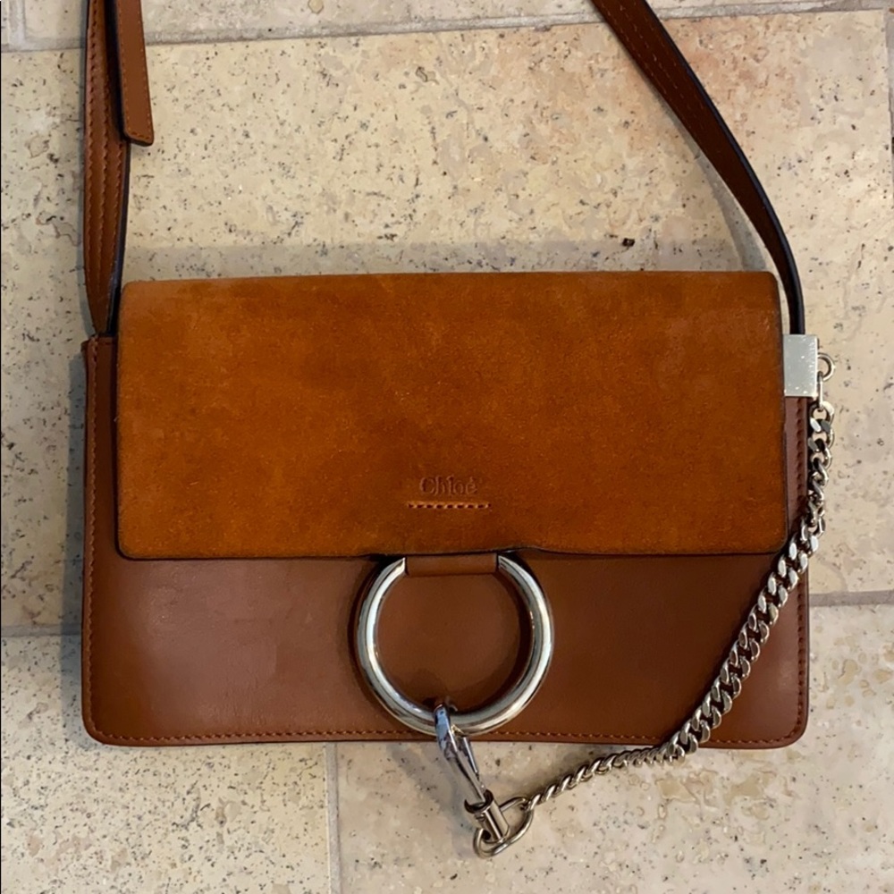 Chloe small Faye shoulder bag in brown.